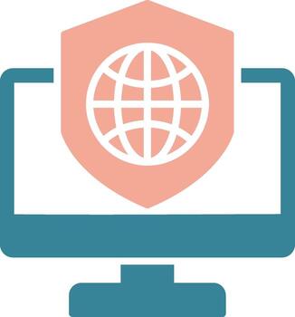 Security Computer Connect Glyph Two Color Icon vector