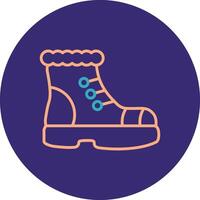 Boot Line Two Color Circle Icon vector