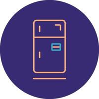 Fridge Line Two Color Circle Icon vector