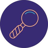 Magnifier Line Two Color Circle Icon vector