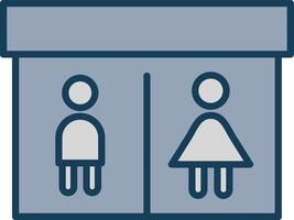 Public Toilet Line Filled Grey Icon vector