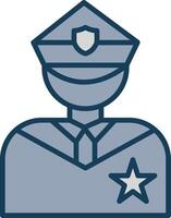 Police Line Filled Grey Icon vector