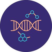 Dna Line Two Color Circle Icon vector