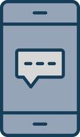 Live Chat Line Filled Grey Icon vector