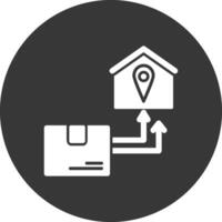 Direct Delivery Glyph Inverted Icon vector
