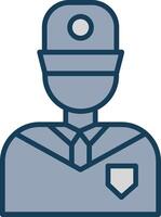 Security Guard Line Filled Grey Icon vector