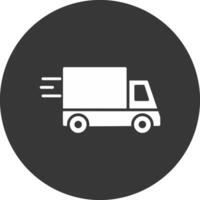 Express Delivery Glyph Inverted Icon vector