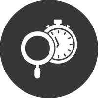 Time Tracking Glyph Inverted Icon vector