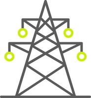 Electric Tower Line Two Color Icon vector