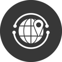 Worldwide Glyph Inverted Icon vector