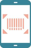 Barcode Scan Glyph Two Color Icon vector