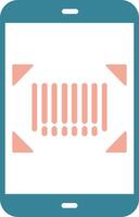 Barcode Scan Glyph Two Color Icon vector