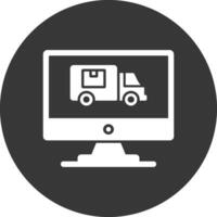 Logistics Glyph Inverted Icon vector