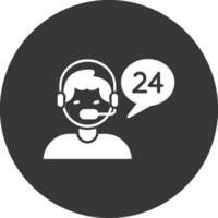 Customer Care Glyph Inverted Icon vector