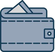 Wallet Line Filled Grey Icon vector