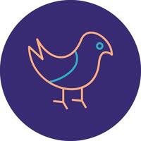 Bird Line Two Color Circle Icon vector