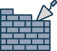 Brickwall Line Filled Grey Icon vector