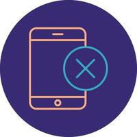 Smartphone Line Two Color Circle Icon vector