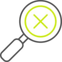 Cross Search Line Two Color Icon vector