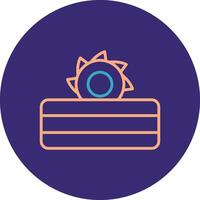 Table Saw Line Two Color Circle Icon vector