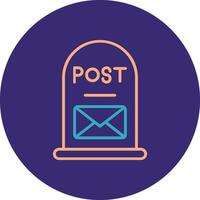 Post It Line Two Color Circle Icon vector