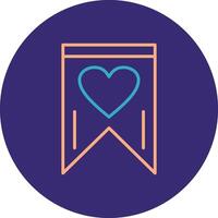 Favourite Line Two Color Circle Icon vector