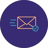 Email Line Two Color Circle Icon vector