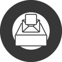 Project Inbox Glyph Inverted Icon vector