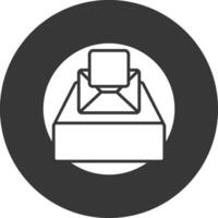 Project Inbox Glyph Inverted Icon vector