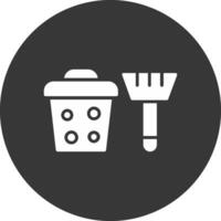 Cleaning Equipment Glyph Inverted Icon vector