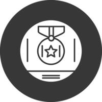 Medal Award Glyph Inverted Icon vector