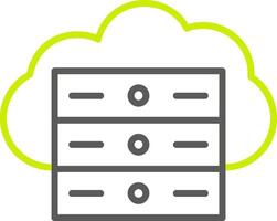 Cloud Server Line Two Color Icon vector