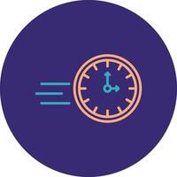 On Time Line Two Color Circle Icon vector