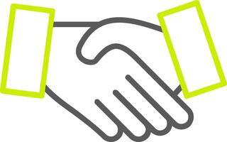 Hand Shake Line Two Color Icon vector