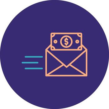 Bribe Line Two Color Circle Icon vector