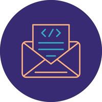 Envelope Line Two Color Circle Icon vector