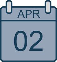 April Line Filled Grey Icon vector