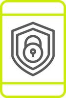 Security mobile Lock Line Two Color Icon vector