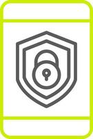 Security mobile Lock Line Two Color Icon vector