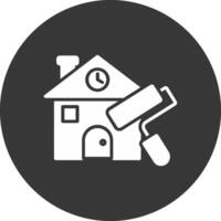 House Painting Glyph Inverted Icon vector