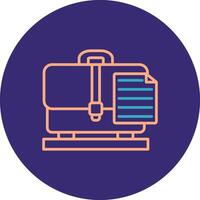 Briefcase Line Two Color Circle Icon vector