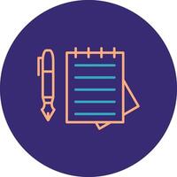 Documents Line Two Color Circle Icon vector