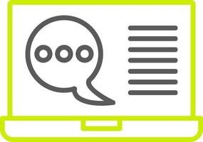 Laptop Info Chat Line Two Color Icon vector
