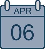 April Line Filled Grey Icon vector