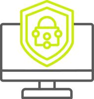 Security Computer Fix Line Two Color Icon vector