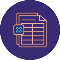 Excel Line Two Color Circle Icon vector