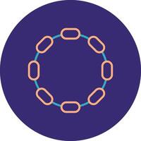 Chain Line Two Color Circle Icon vector
