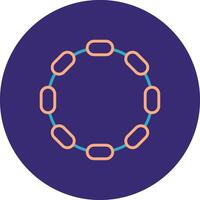 Chain Line Two Color Circle Icon vector