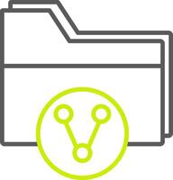 Folder Share Line Two Color Icon vector