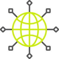 Global Connect Line Two Color Icon vector